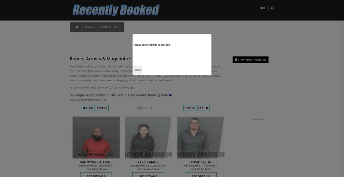 Preview of recentlybooked.com