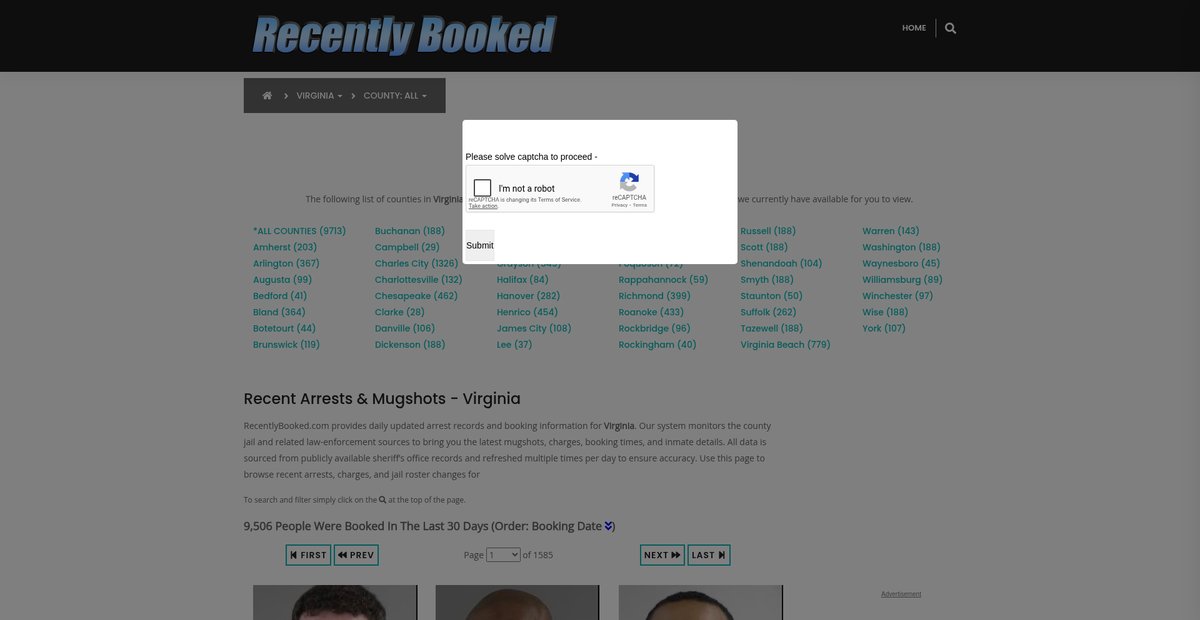 Preview of recentlybooked.com