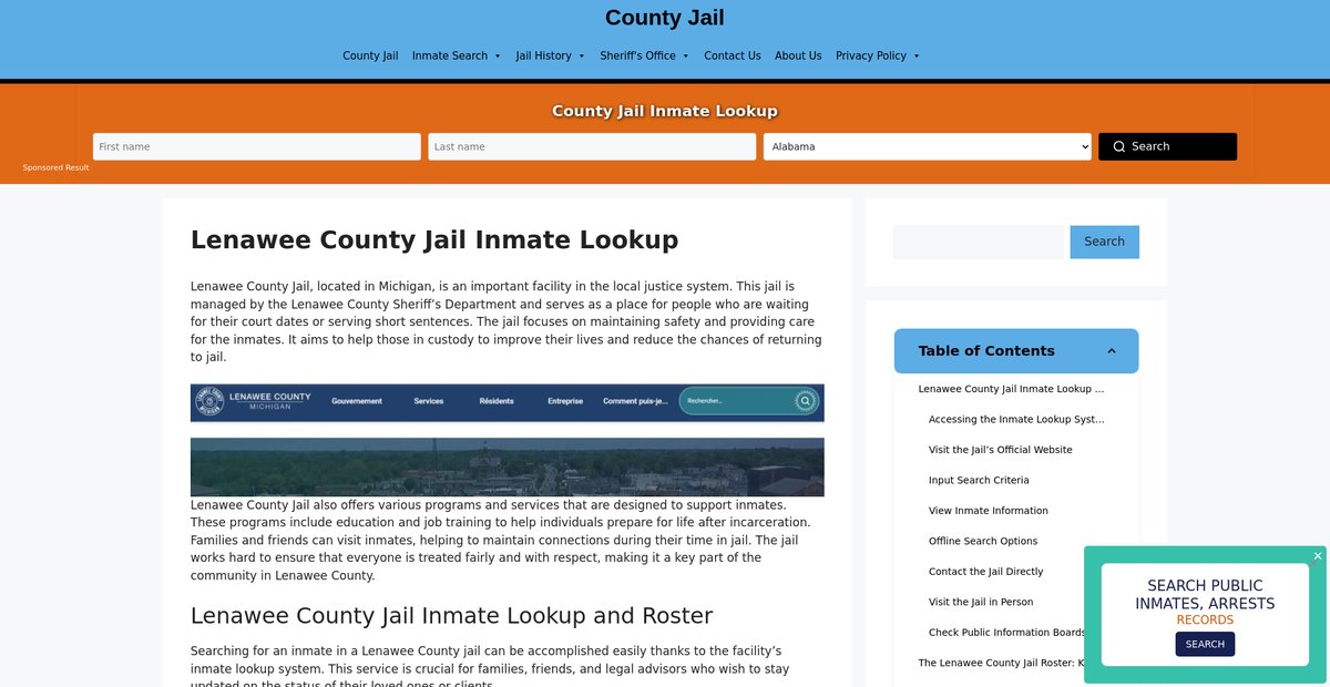 Preview of lenawee.countyjail.org