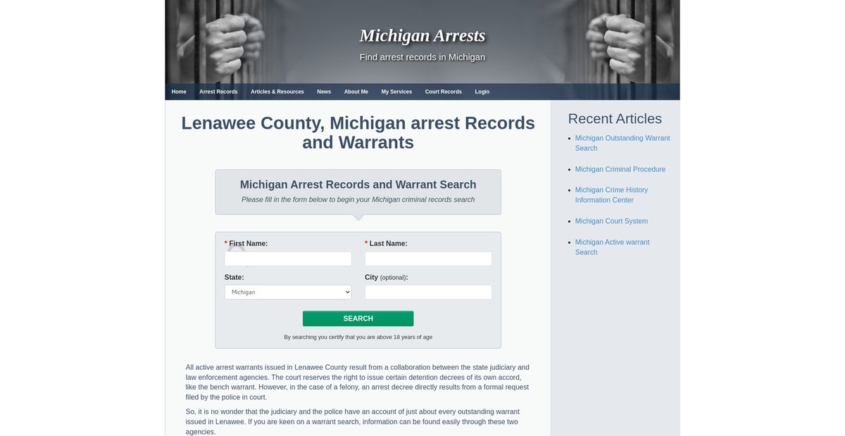 Preview of michiganarrests.org