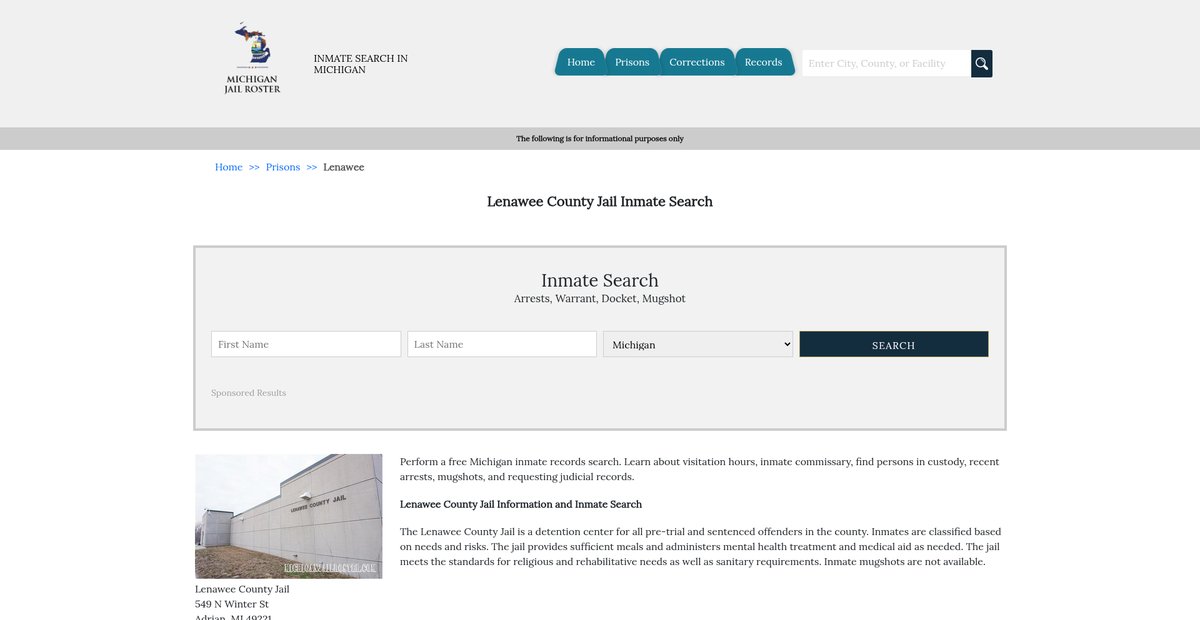 Preview of michiganjailroster.com