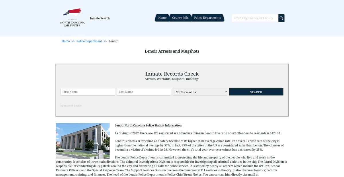 Preview of northcarolinajailroster.com