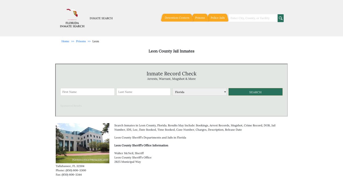 Preview of floridainmatesearch.net