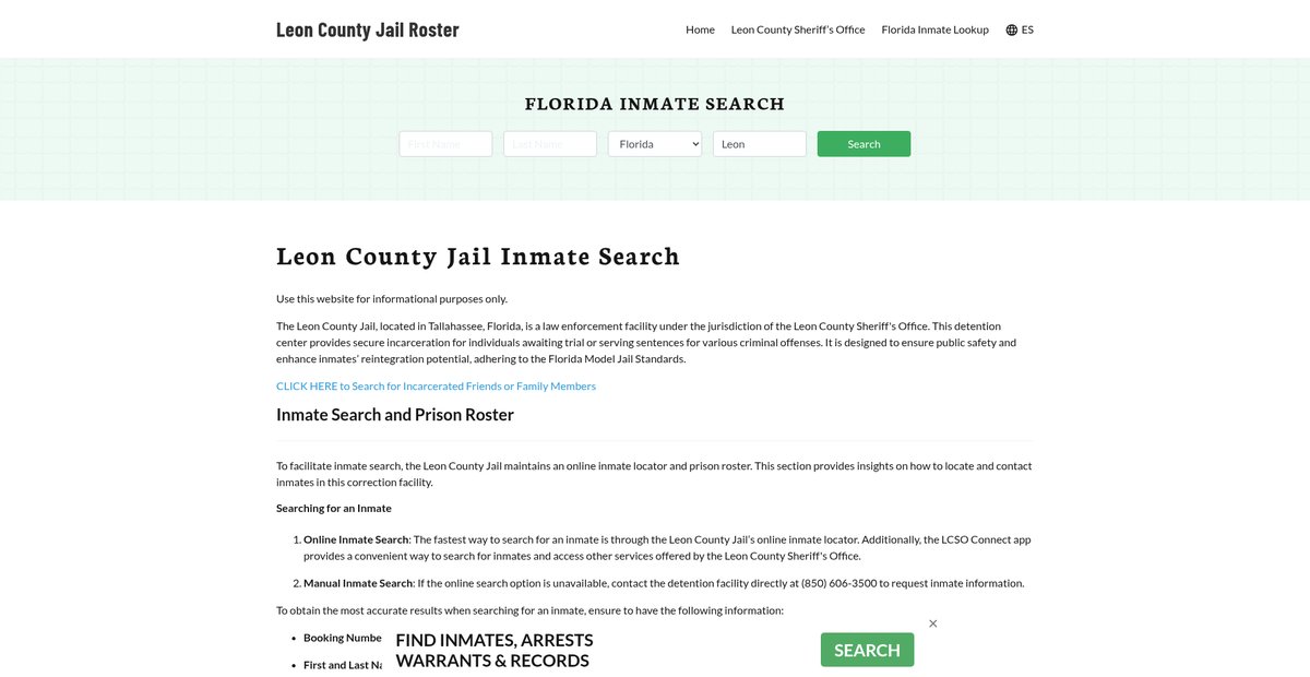 Preview of leoncountyjail.org