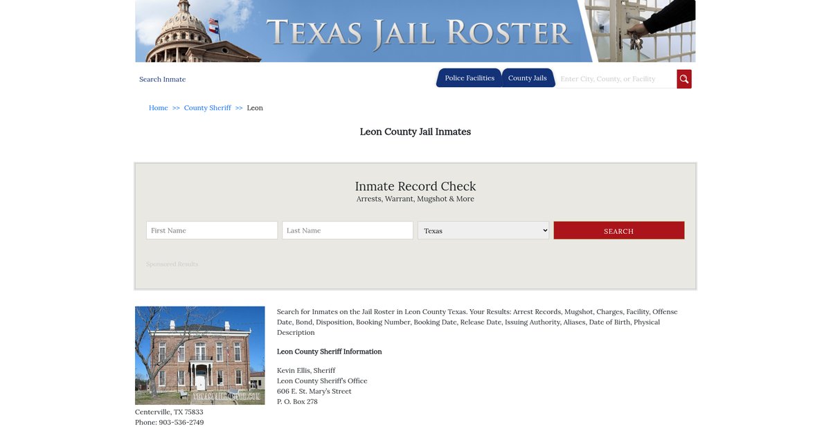 Preview of texasjailroster.com