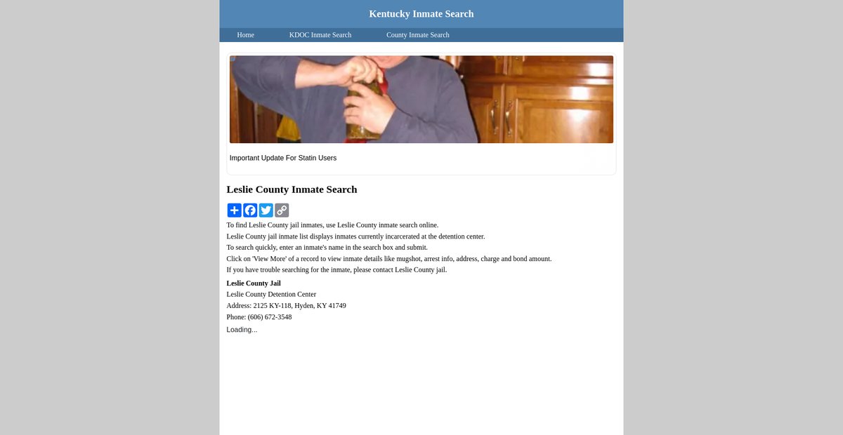 Preview of inmatesearchkentucky.org