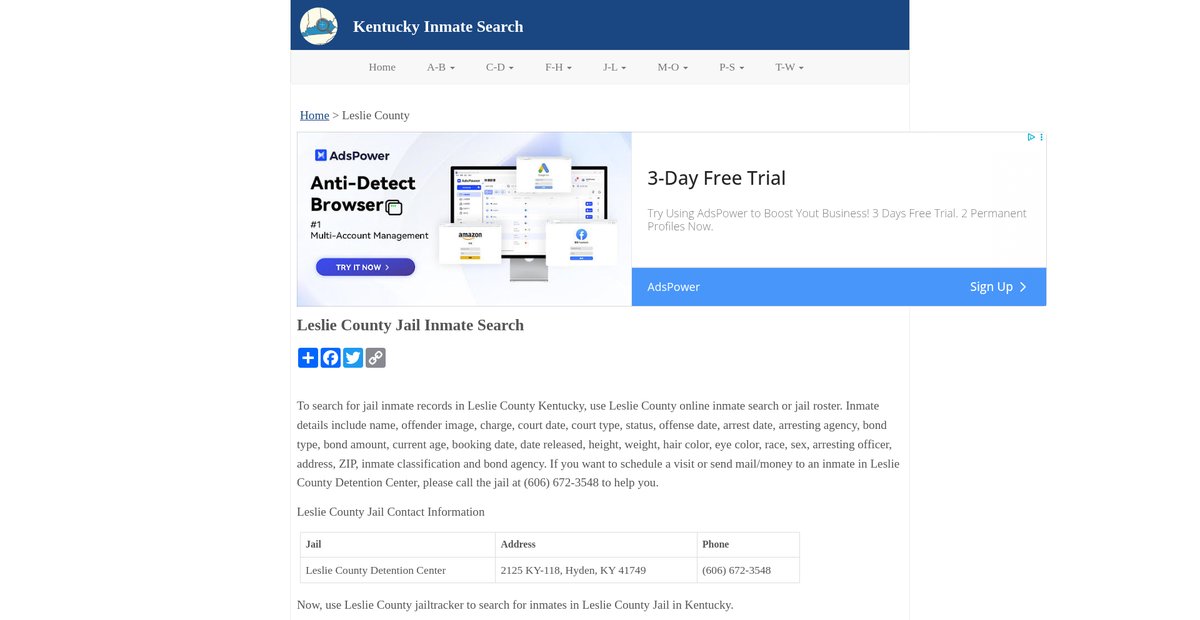 Preview of inmatesearchky.org