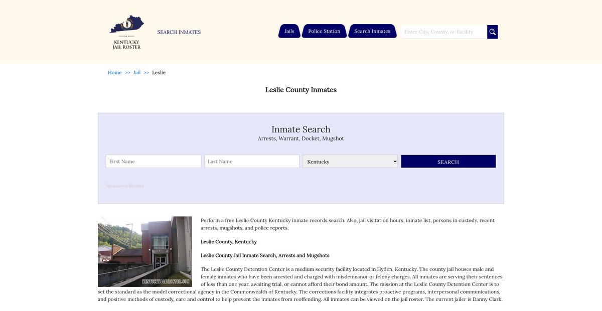 Preview of kentuckyjailroster.com