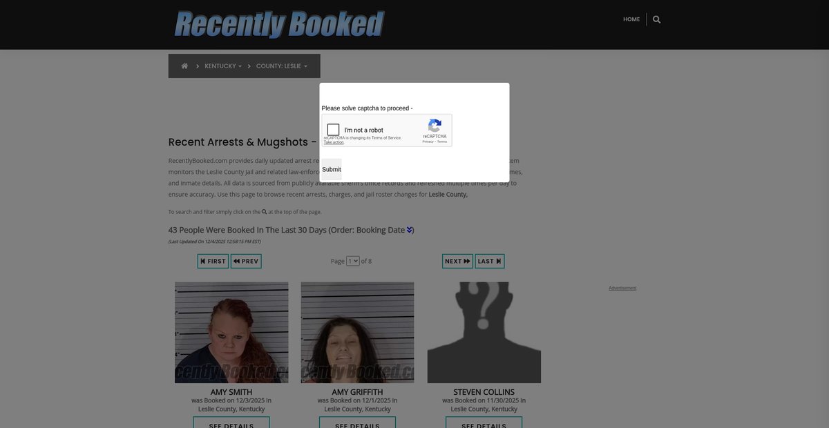 Preview of recentlybooked.com