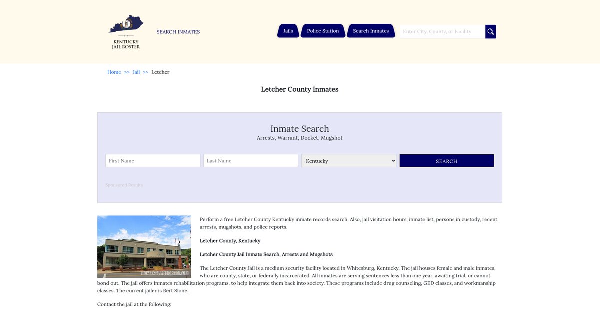 Preview of kentuckyjailroster.com