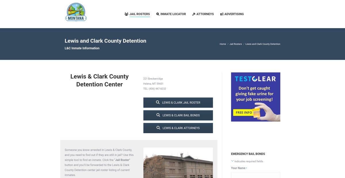 Preview of montanajailroster.com