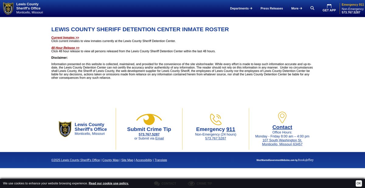 Preview of lewiscosheriff.org