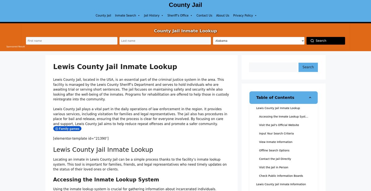 Preview of lewis.countyjail.org