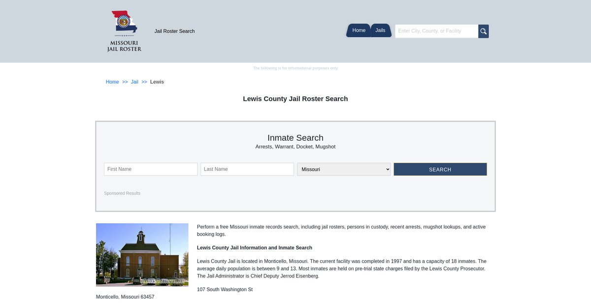 Preview of missourijailroster.com