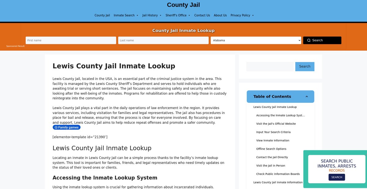 Preview of lewis.countyjail.org