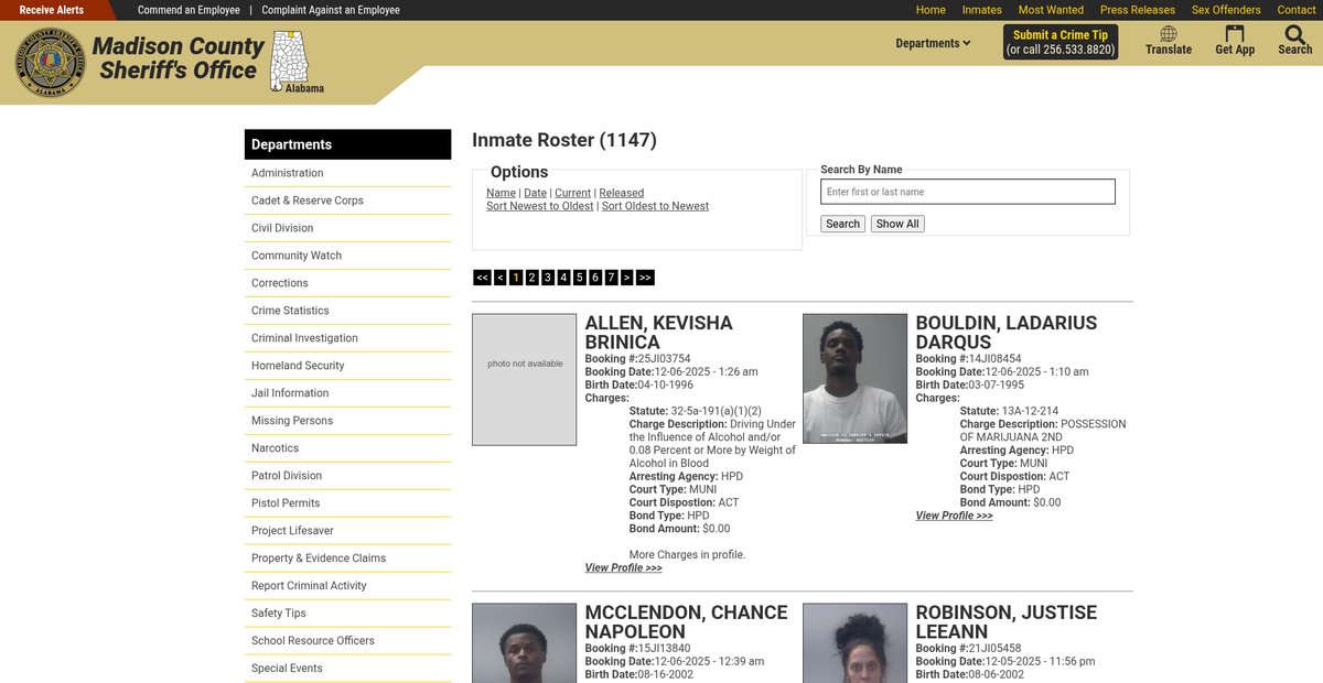 Preview of madisoncountysheriffal.org