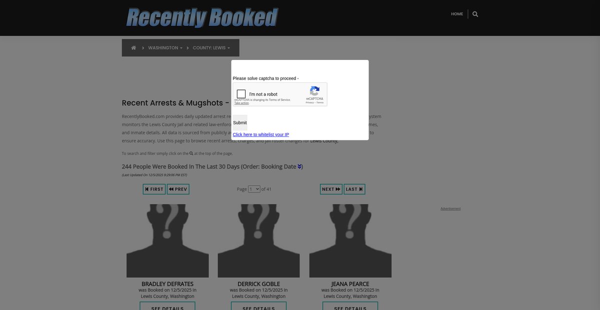 Preview of recentlybooked.com