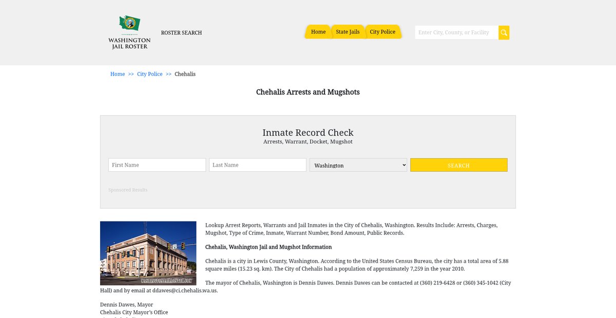 Preview of washingtonjailroster.com