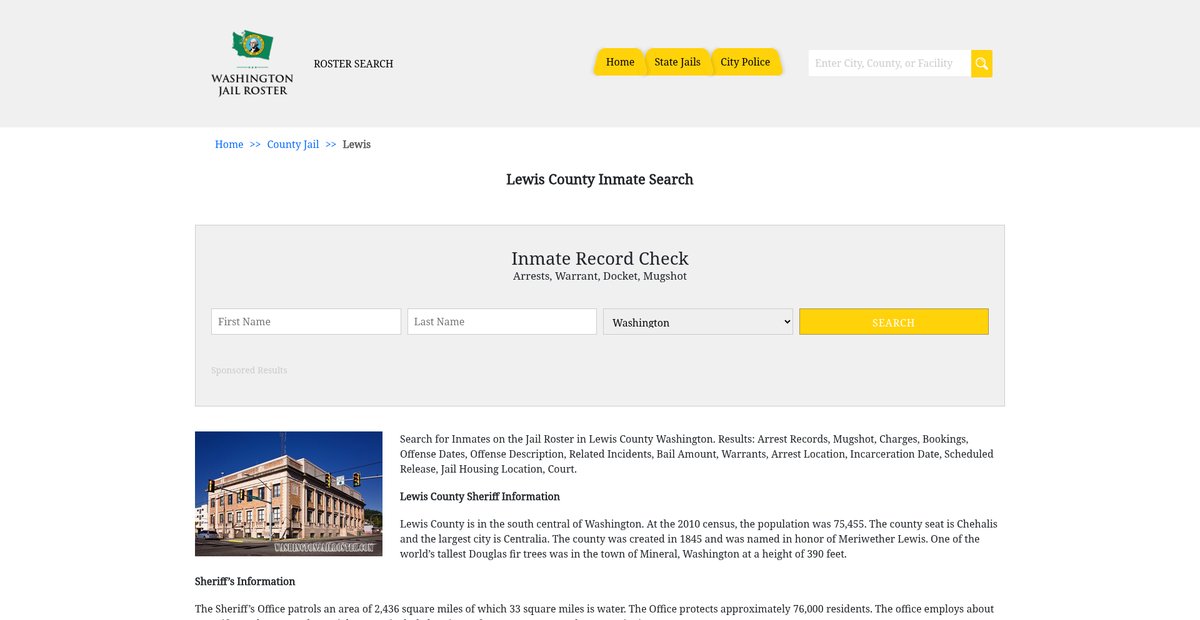 Preview of washingtonjailroster.com