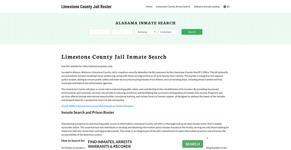 Preview of limestonecountyjail.org
