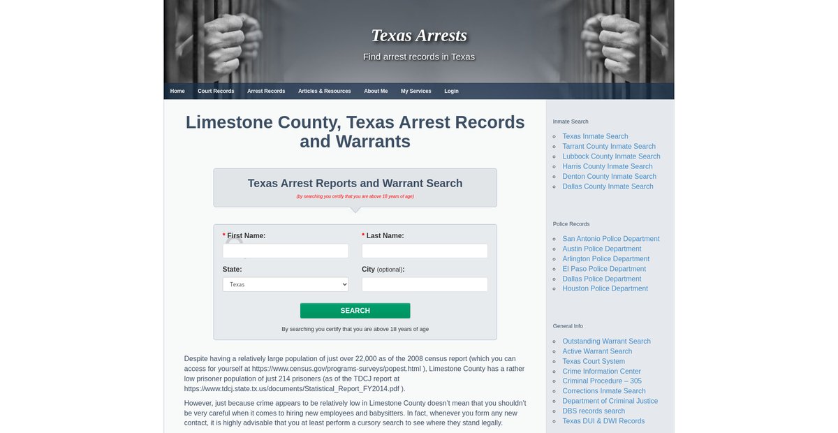 Preview of texasarrests.org