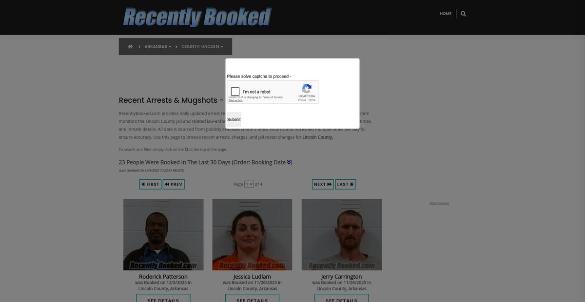 Preview of recentlybooked.com