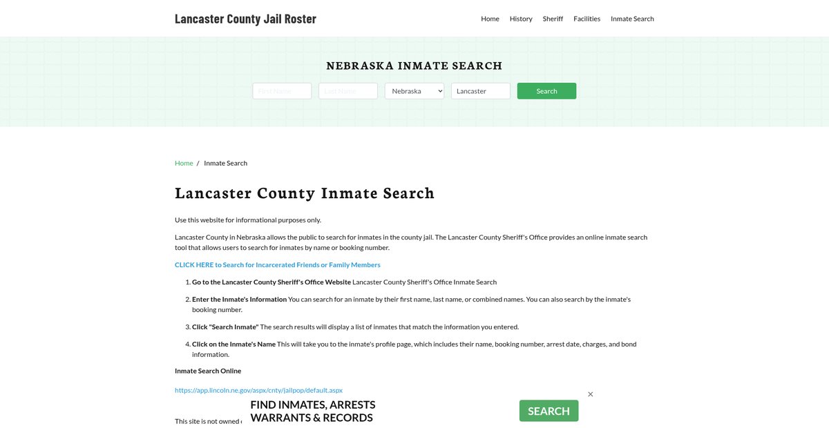 Preview of lancastercountyjailroster.org