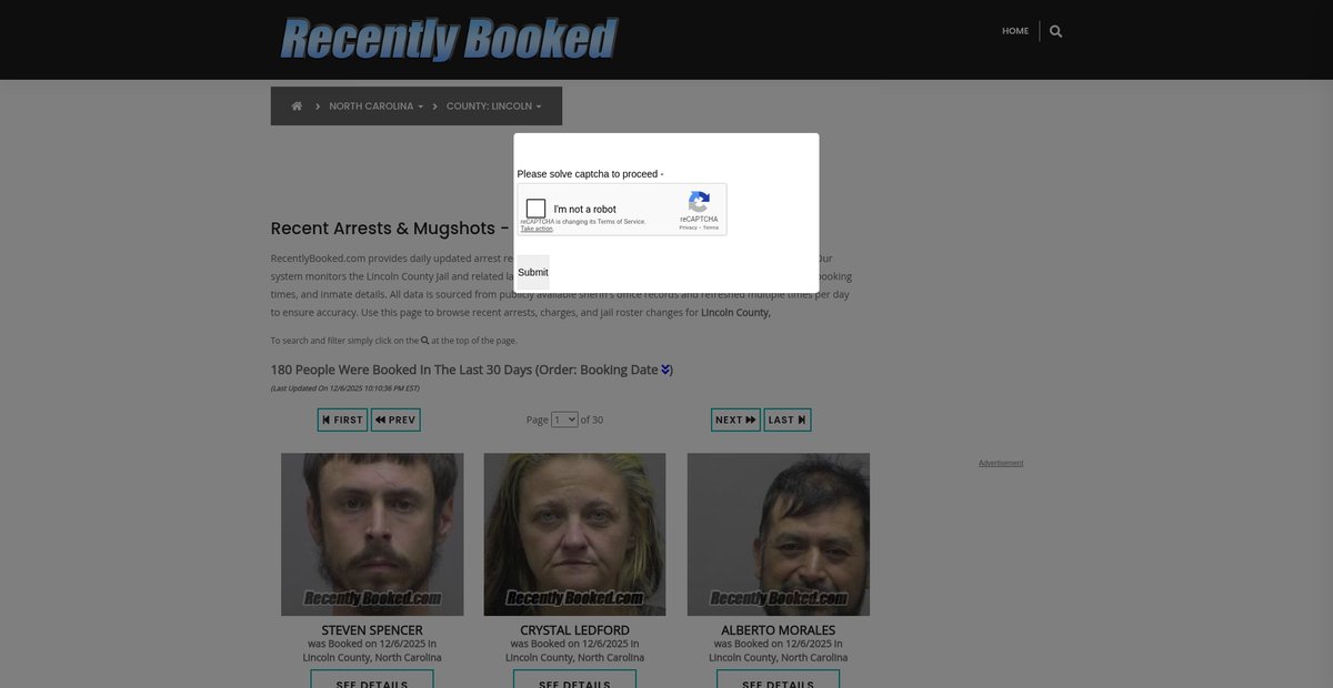 Preview of recentlybooked.com