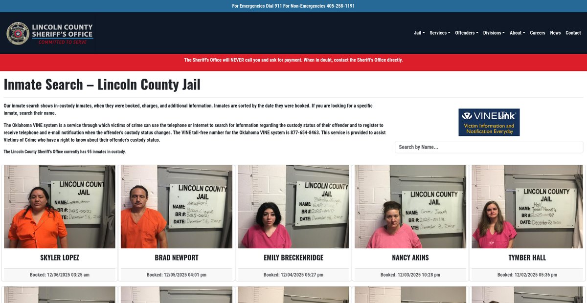 Preview of lincolncountysheriffok.gov