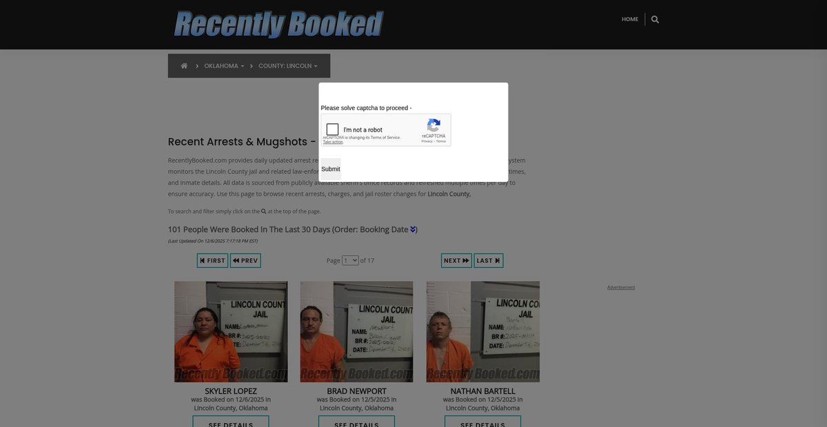 Preview of recentlybooked.com