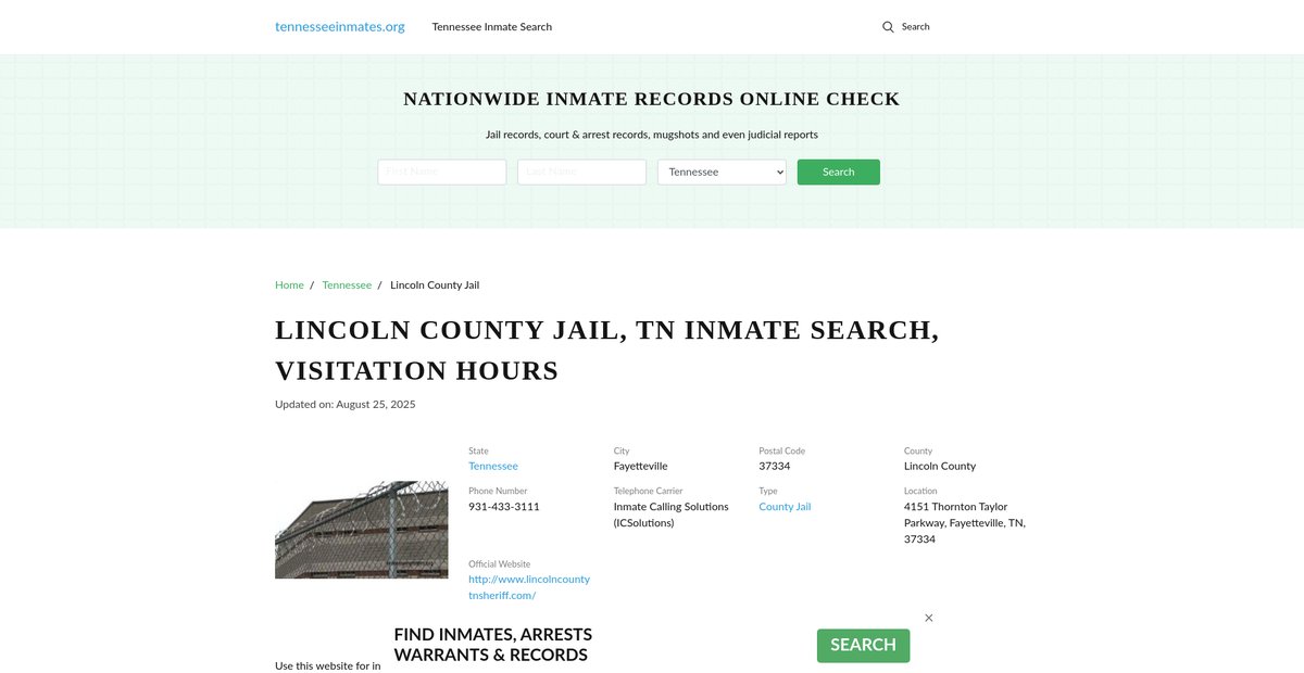 Preview of tennesseeinmates.org