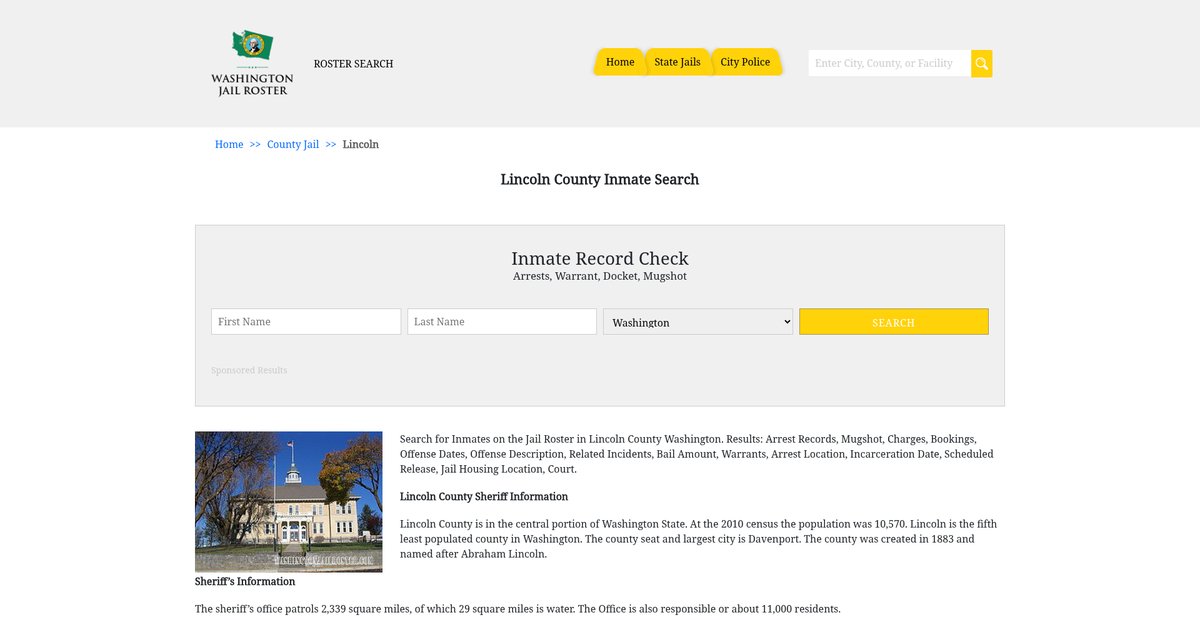 Preview of washingtonjailroster.com