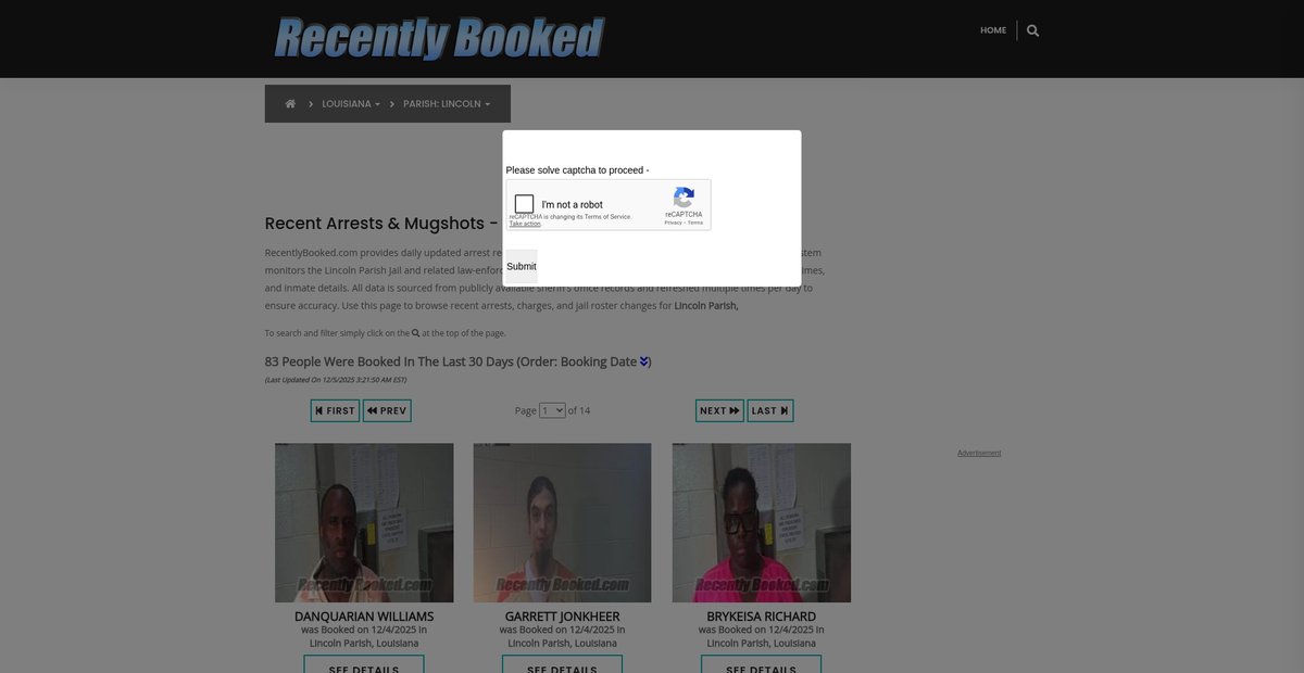 Preview of recentlybooked.com