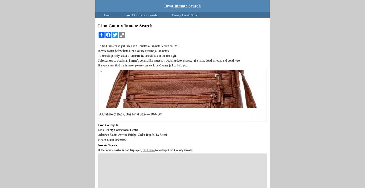 Preview of inmatesearchiowa.org