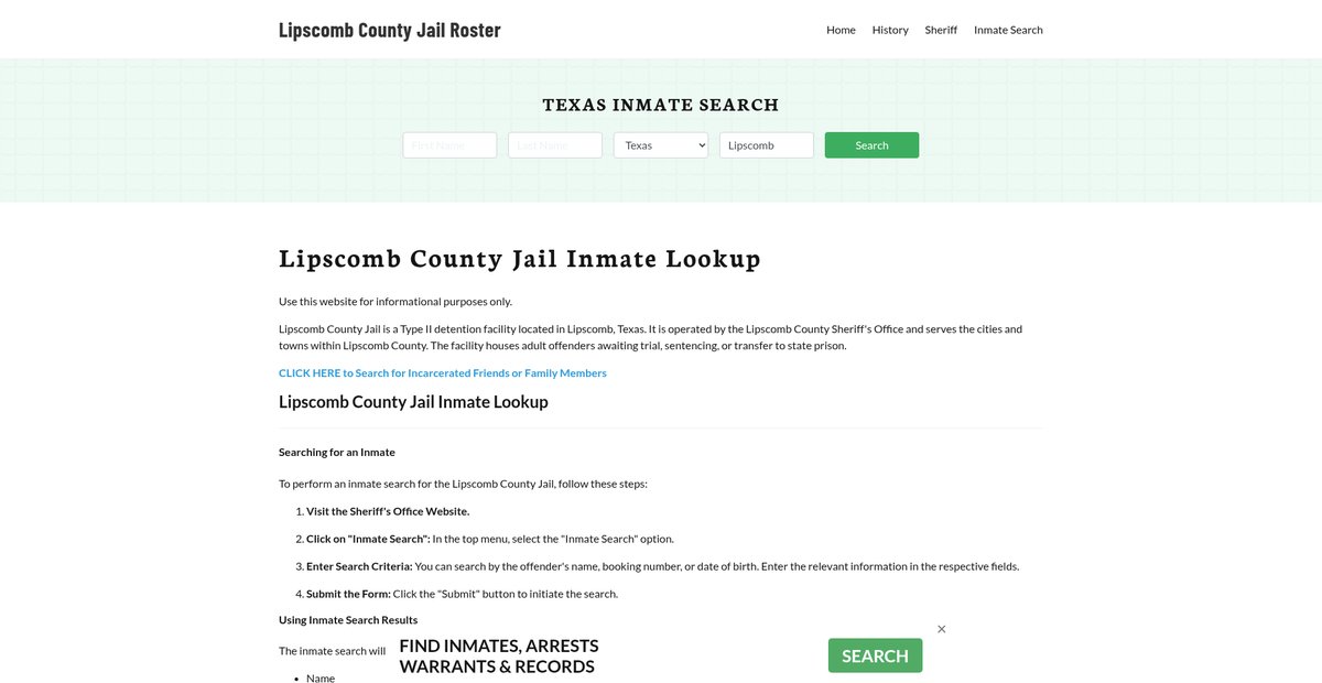 Preview of lipscombcountyjail.org
