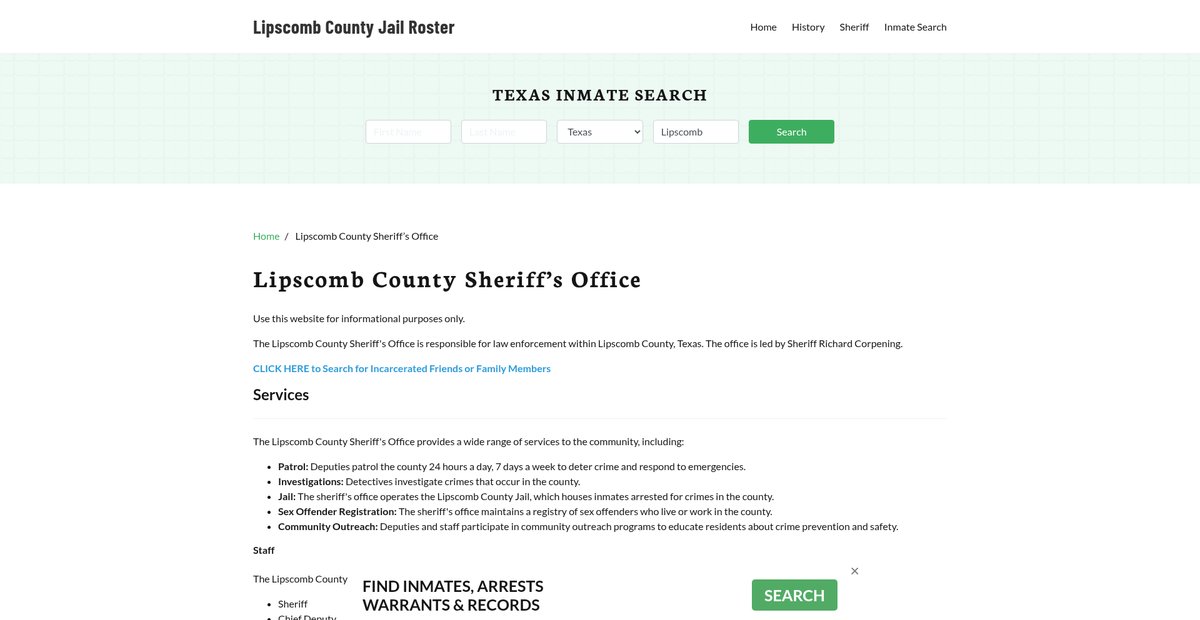Preview of lipscombcountyjail.org