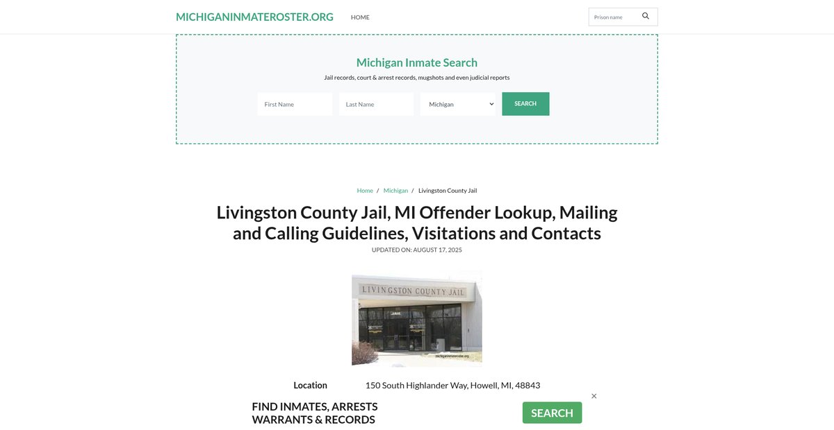 Preview of michiganinmateroster.org