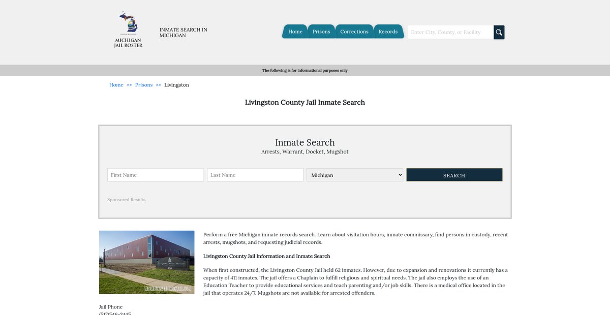 Preview of michiganjailroster.com