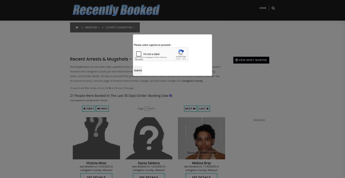 Preview of recentlybooked.com