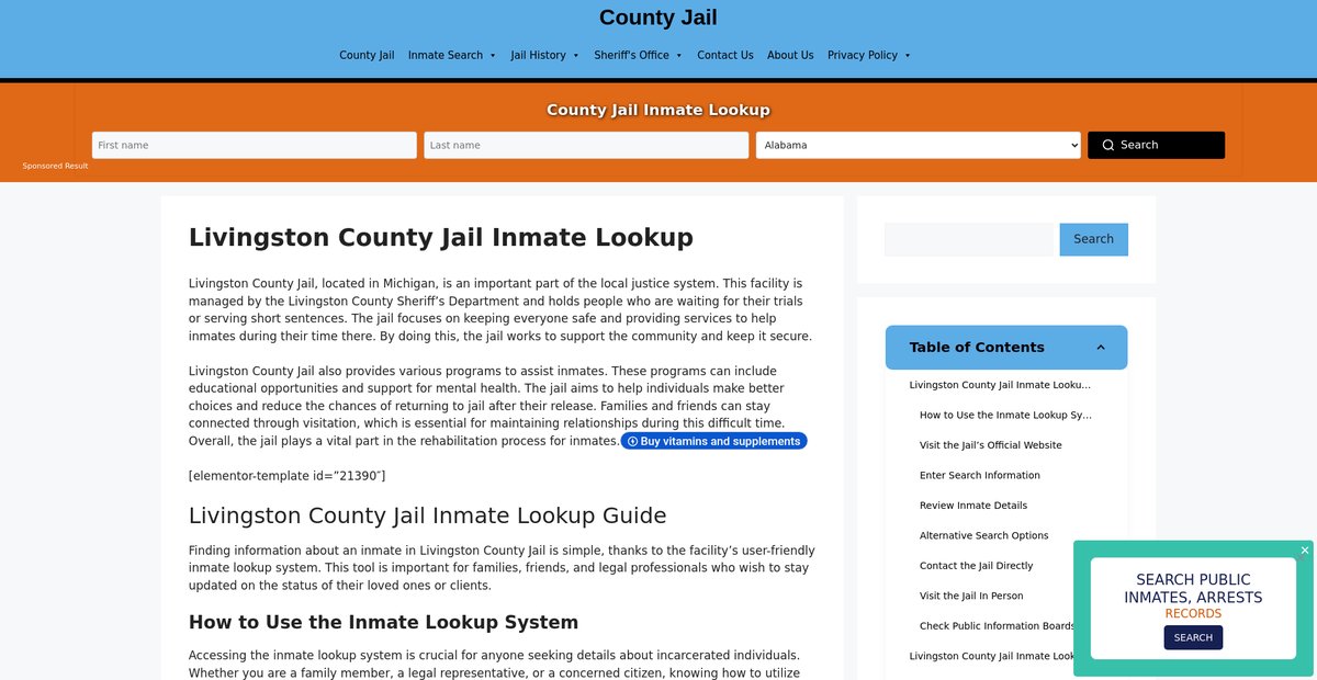Preview of livingston.countyjail.org