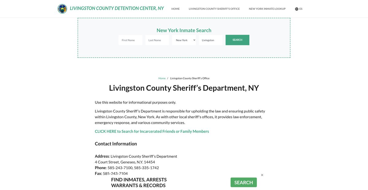 Preview of livingstoncountydetentionny.org