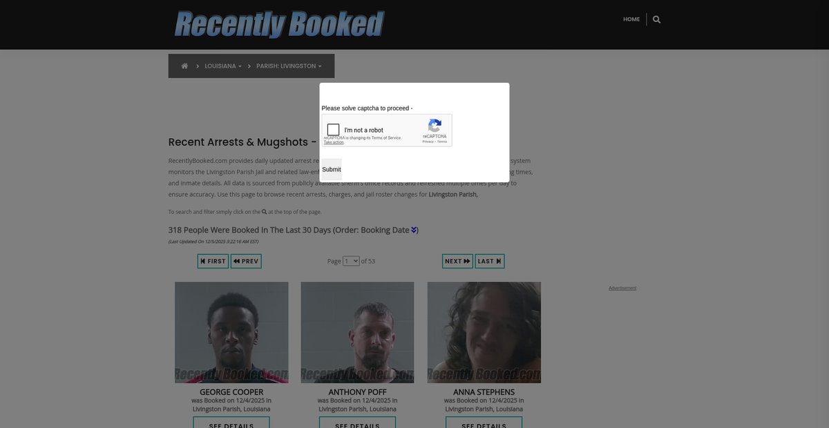 Preview of recentlybooked.com