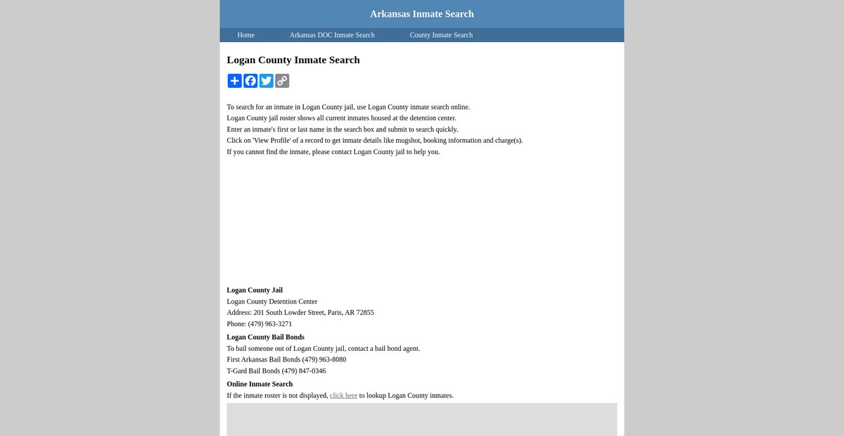 Preview of inmatesearcharkansas.org