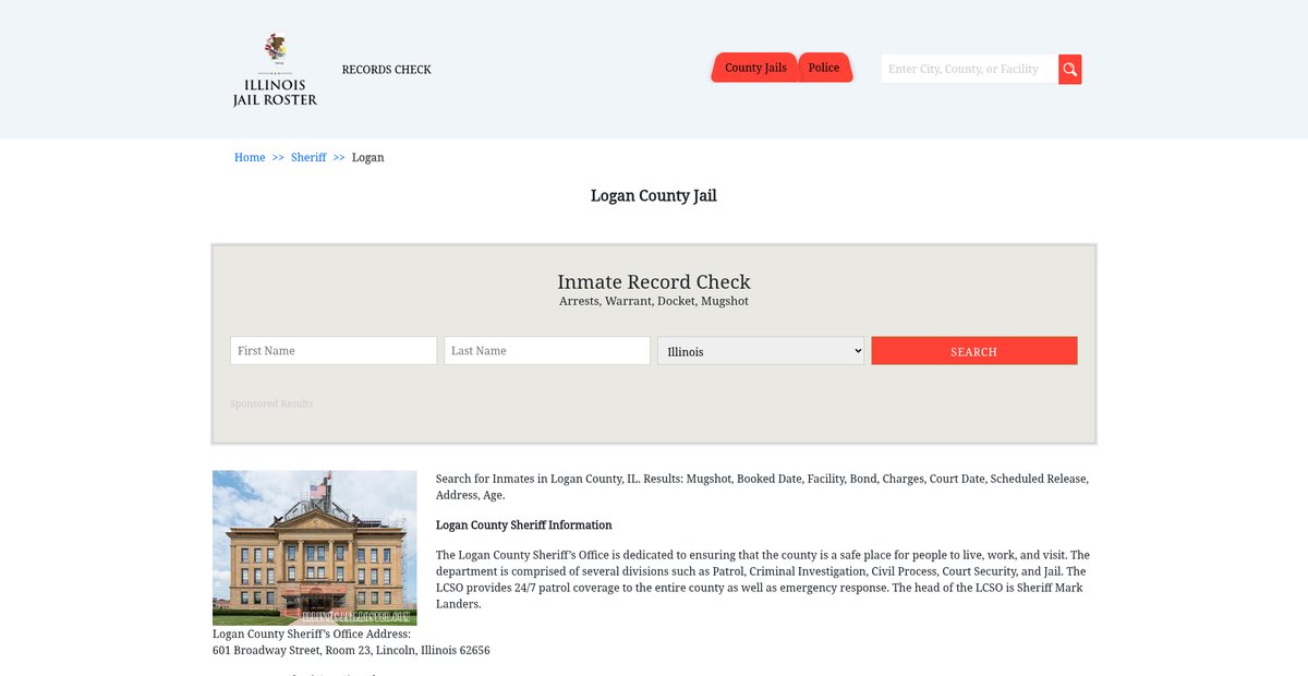 Preview of illinoisjailroster.com
