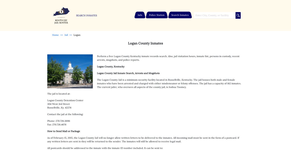 Preview of kentuckyjailroster.com