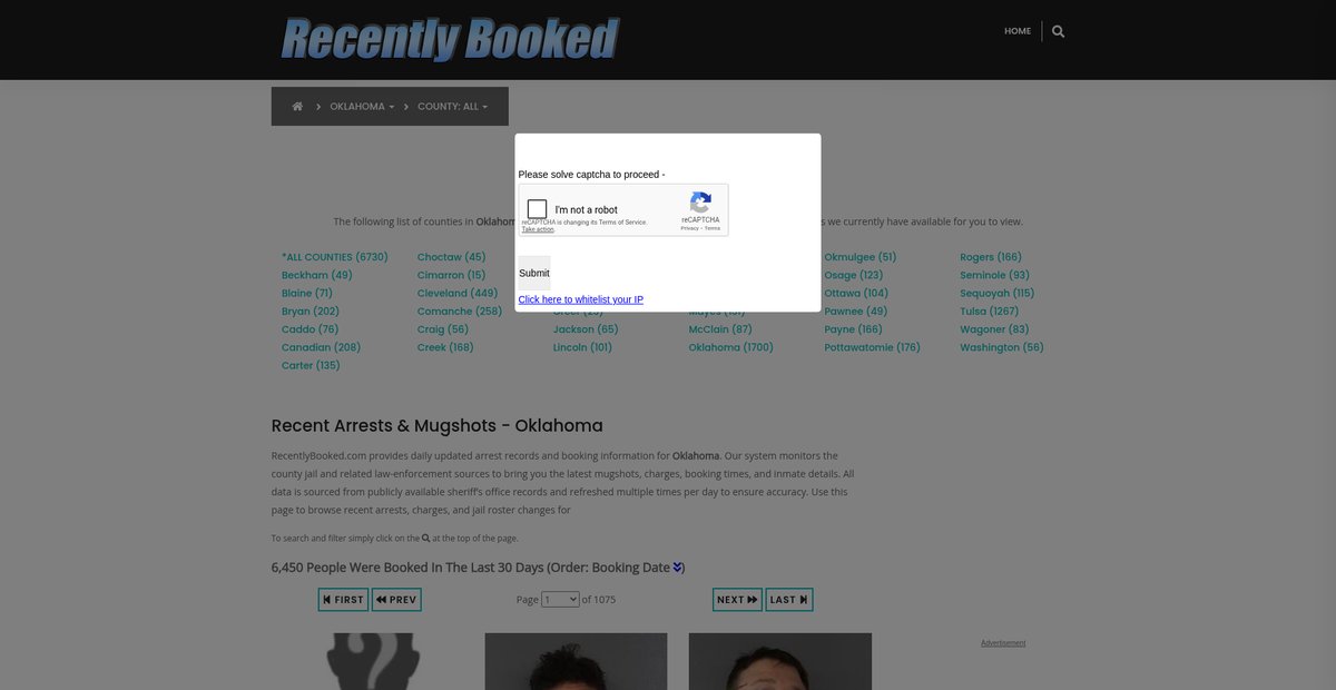 Preview of recentlybooked.com