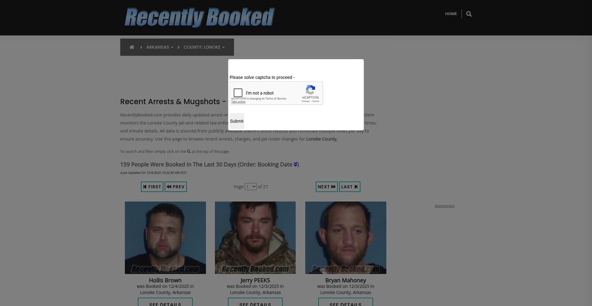 Preview of recentlybooked.com