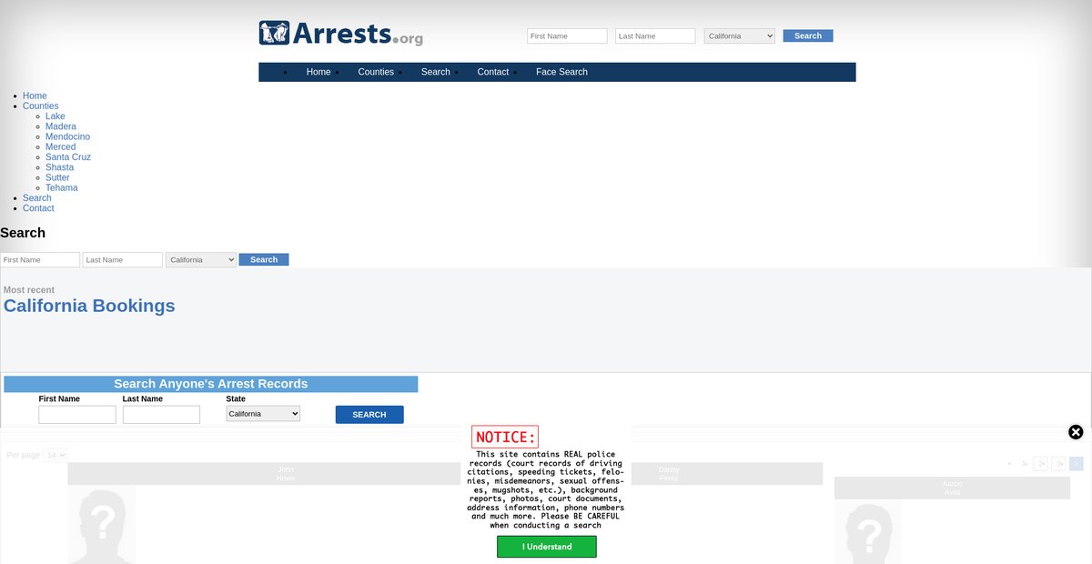 Preview of california.arrests.org