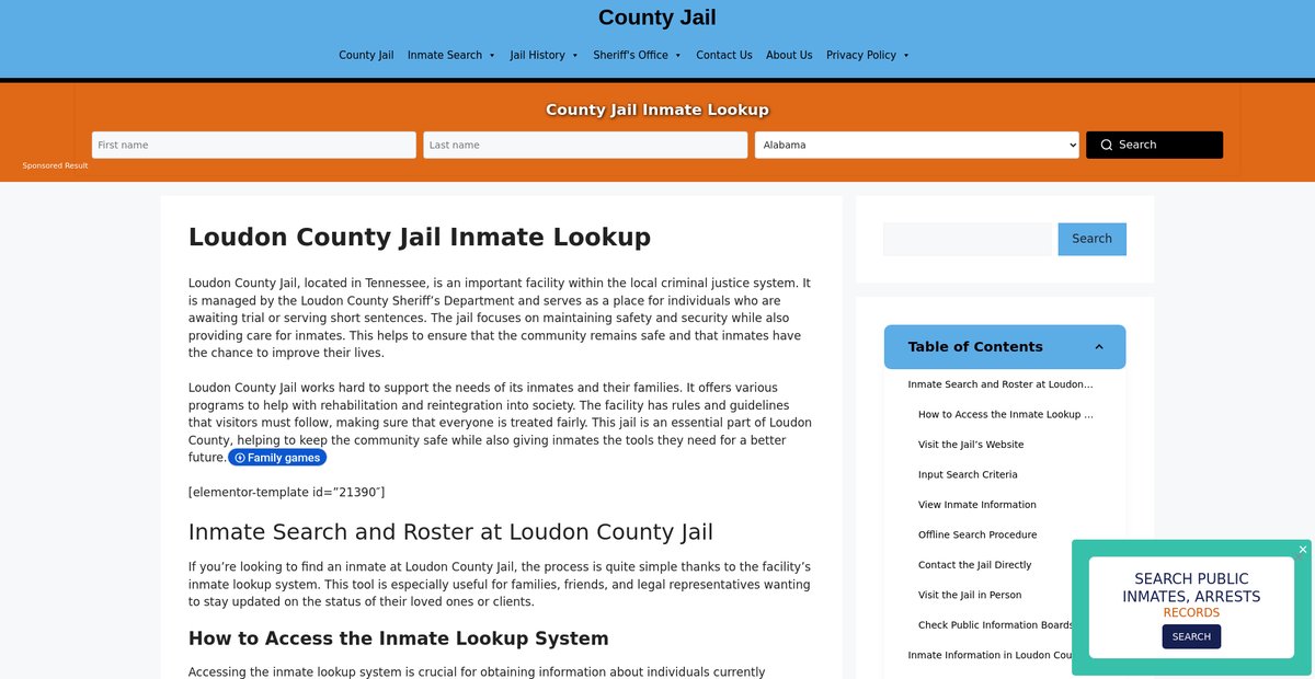Preview of loudon.countyjail.org