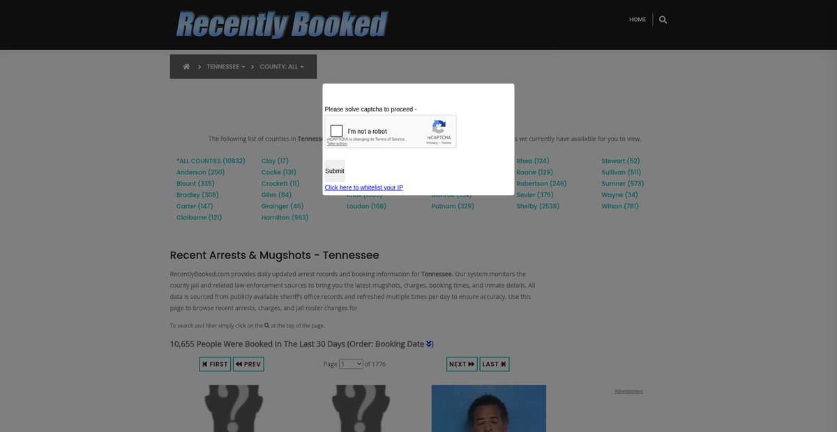 Preview of recentlybooked.com